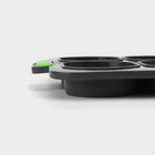 Форма для выпечки с перфорацией «Булочки», силикон, 34.5×23×2.5 см, 8 ячеек (9.5×6.3×2.4 см), чёрная - Фото 7