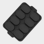 Форма силиконовая для выпечки с перфорацией «Булочки», 34,5×23×2,5 см , 8 ячеек (9,5×6,3×2,4 см), цвет серый - Фото 8