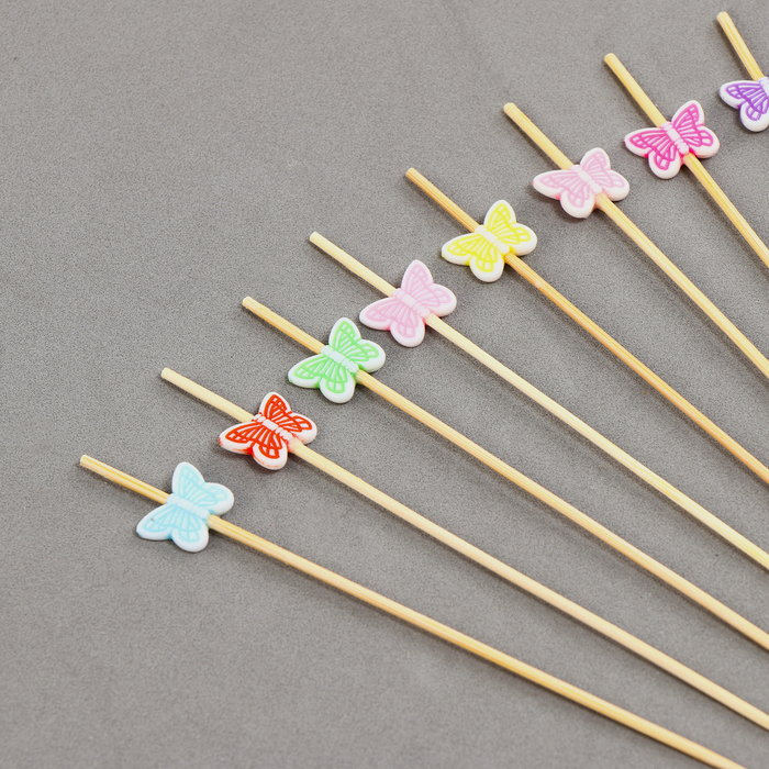Шпажки для канапе деревянные «Бабочки», 12 см, набор 12 шт. - Фото 1