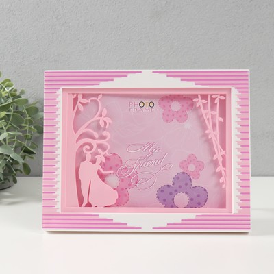 Фоторамка для фото 13×18 см «Прогулка по парку», пластик, розовая, 23×2×18 см