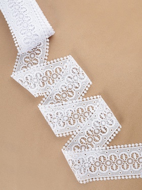 Кружево гипюровое, 83 мм, 11±1 м, белое