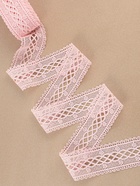 Кружево гипюровое, 40 мм, 11±1 м, нежно-розовое - Фото 2