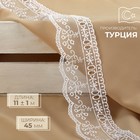Кружево на сетке, 45 мм, 11±1 м, белое - Фото 1