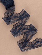 Кружево на сетке, 40 мм, 11±1 м, тёмно-синее - Фото 2