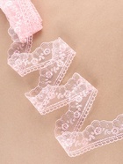 Кружево на сетке, 40 мм, 11±1 м, нежно-розовое - Фото 2