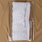 Кружево на сетке, 125 мм × 11 ± 1 м, цвет белый - Фото 3