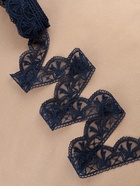 Кружево на сетке, 55 мм, 11±1 м, тёмно-синее - Фото 2