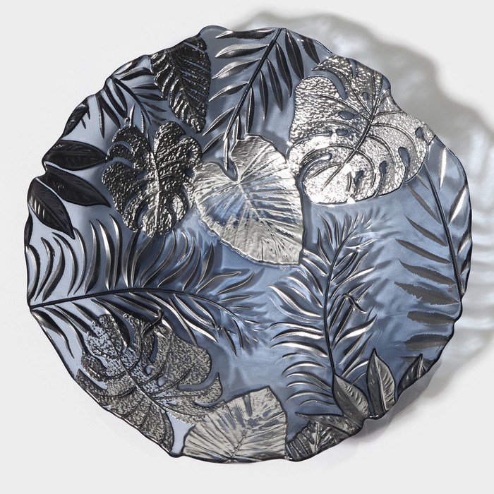 Тарелка «Арабис», d=21.5 см, стекло, голубая - Фото 1