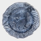 Тарелка стеклянная десертная «Арабис», d=21,5 см, цвет голубой - фото 4420017