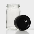 Набор для специй «Лекса», 150 мл, стекло, пластик, чёрный - Фото 3