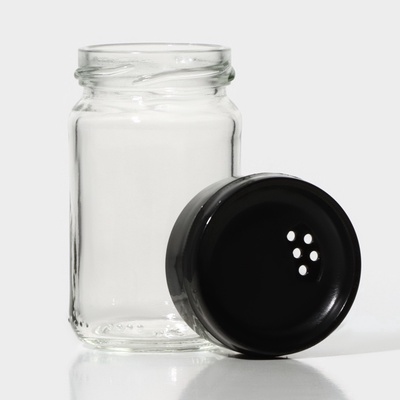 Набор для специй «Лекса», 150 мл, стекло, пластик, чёрный