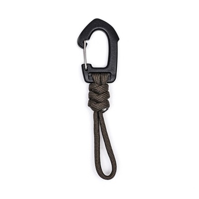 Карабин туристический с паракордом, 11 см, цвет хаки