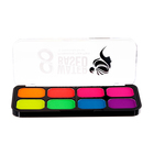 Аквагрим профессиональный для лица и тела, 8 неоновых цветов, кисточка - Фото 3