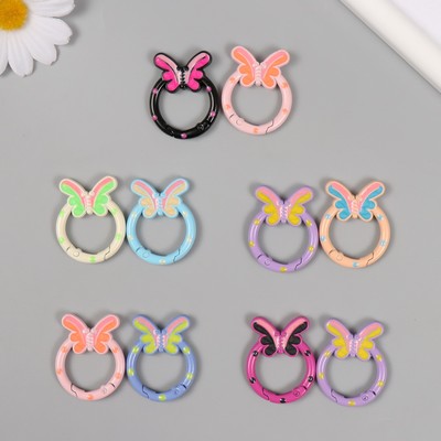 Карабин металл «Бабочка», 3.8×3 см, МИКС