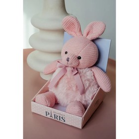 Мягкая игрушка «Зайка вязаный», цвет розовый, 38 см