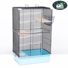 Клетка для шиншиллы «Пижон» №10, разборная, 58×40×88, бирюзовая - Фото 4