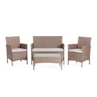 Комплект садовой мебели: диван + 2 кресла + столик + подушки, 210013 А - фото 301687440
