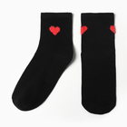 Носки детские "Сердечко" MINAKU, цвет черный, 20-22 см - фото 321115701