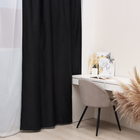 Штора блэкаут портьерная «Этель», 130×300 см, чёрная - Фото 1