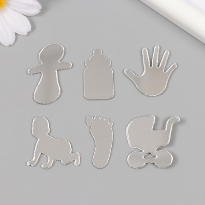 Зеркальный декор для творчества «Рождение ребёнка», набор 6 шт.