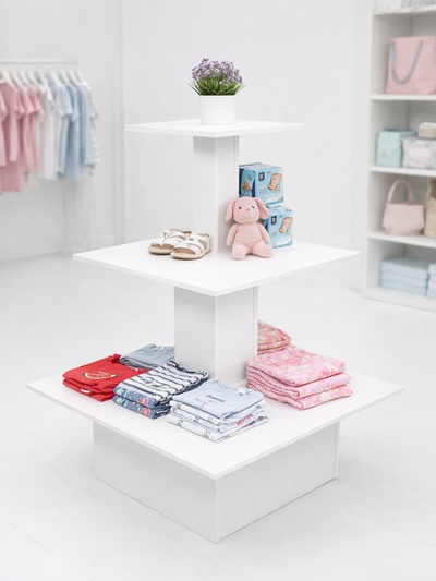 Стол «Пирамида» 3 яруса, 90×90×116, ЛДСП, белый