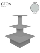 Стол трёхярусный «Пирамида», 90×90×116 см, ЛДСП, серый - Фото 2