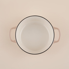 Кастрюля SL Home, 4.2 л, d=24.5 см, h=11 см, с эмалированным покрытием, чугун, бежевая - Фото 5