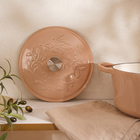 Кастрюля чугунная SL Home, 4.2 л, d=24.5 см, h=11 см, с крышкой, эмалированное покрытие, индукция, бежевая - Фото 11