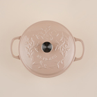 Кастрюля чугунная SL Home, 4.2 л, d=24.5 см, h=11 см, с крышкой, эмалированное покрытие, индукция, бежевая - Фото 9