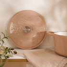 Кастрюля SL Home, 6 л, d=28 см, h=12.5 см, индукция, с эмалированным покрытием, чугун, бежевая - Фото 2