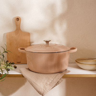 Кастрюля SL Home, 6 л, d=28 см, h=12.5 см, индукция, с эмалированным покрытием, чугун, бежевая