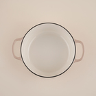 Кастрюля SL Home, 6 л, d=28 см, h=12.5 см, индукция, с эмалированным покрытием, чугун, бежевая - Фото 5
