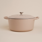 Кастрюля SL Home, 6 л, d=28 см, h=12.5 см, индукция, с эмалированным покрытием, чугун, бежевая - Фото 5