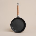 Сковорода на деревянной подставке SL Home, d=20, h=4 см, чугун, индукция, чёрная - Фото 6