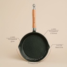 Сковорода SL Home, d=25, h=4.4 см, на деревянной подставке, индукция, чугун, чёрная - Фото 2