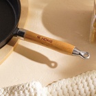 Сковорода SL Home, d=25, h=4.4 см, на деревянной подставке, индукция, чугун, чёрная - Фото 8