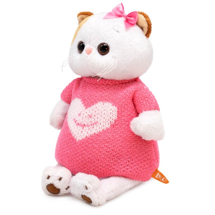 Мягкая игрушка «Ли-Ли», в вязаном платье с сердцем», 24 см