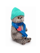 Мягкая игрушка «Басик в шапке и шарфе с сердечком», 19 см - Фото 4