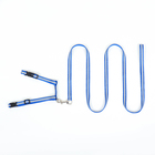 Комплект для кошек, шлейка 21-35 см, ширина 1 см, поводок 120 см, светоотражающий, синий - Фото 7