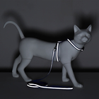 Комплект для кошек светоотражающий,ширина 1 см,шлейка 21-35 см,поводок 120 см, синий - Фото 8
