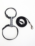 Комплект для кошек светоотражающий, ширина 1 см, шлейка 21-35 см, поводок 120 см, чёрный - Фото 4