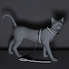 Комплект для кошек светоотражающий,ширина 1 см,шлейка 21-35 см,поводок 120 см, чёрный - фото 9076042