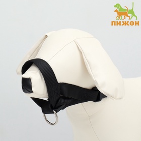 Недоуздок-намордник для собак строгий, размер S, ОМ 12-24 см, ОШ 15-28 см, черный