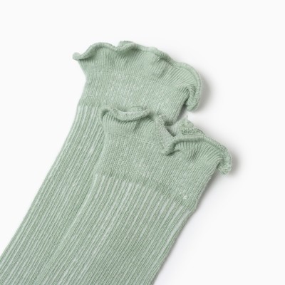 Гольфы для девочки «Крошка Я» BASIC LINE, набор 2 пары, оливковые, молочные, размер 10-12 см (9-12 мес.)