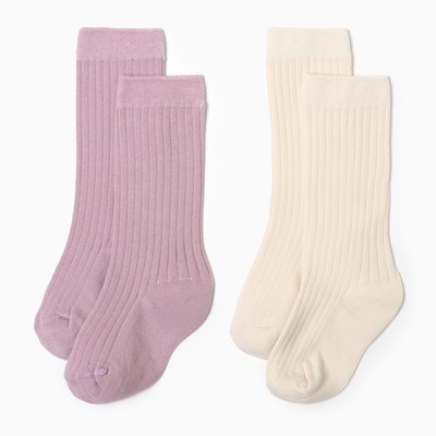 Гольфы детские «Крошка Я» BASIC LINE, 2 пары, 8-10 см, розовые, молочные