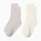 Набор женских носков KAFTAN Base, 2 пары, размер 36-39 (23-25 см) молочн/сер - фото 321154135