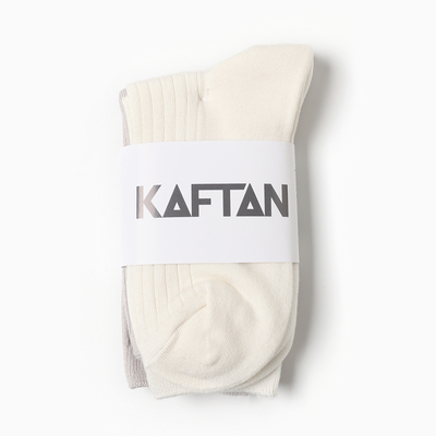 Носки женские KAFTAN Base, набор 2 пары, размер 36-39 (23-25 см), цвет молочный, серый