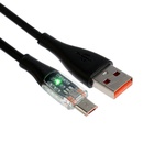 Кабель, 2 А, MicroUSB  - USB, прозрачный, TPE оплётка, 1 м, чёрный - фото 297097406