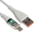 Кабель, 2 А, MicroUSB  - USB, прозрачный, TPE оплётка, 1 м, белый - фото 321087190