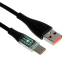 Кабель, 3 А, Type-C - USB, прозрачный, TPE оплётка, 1 м, чёрный - фото 321087196